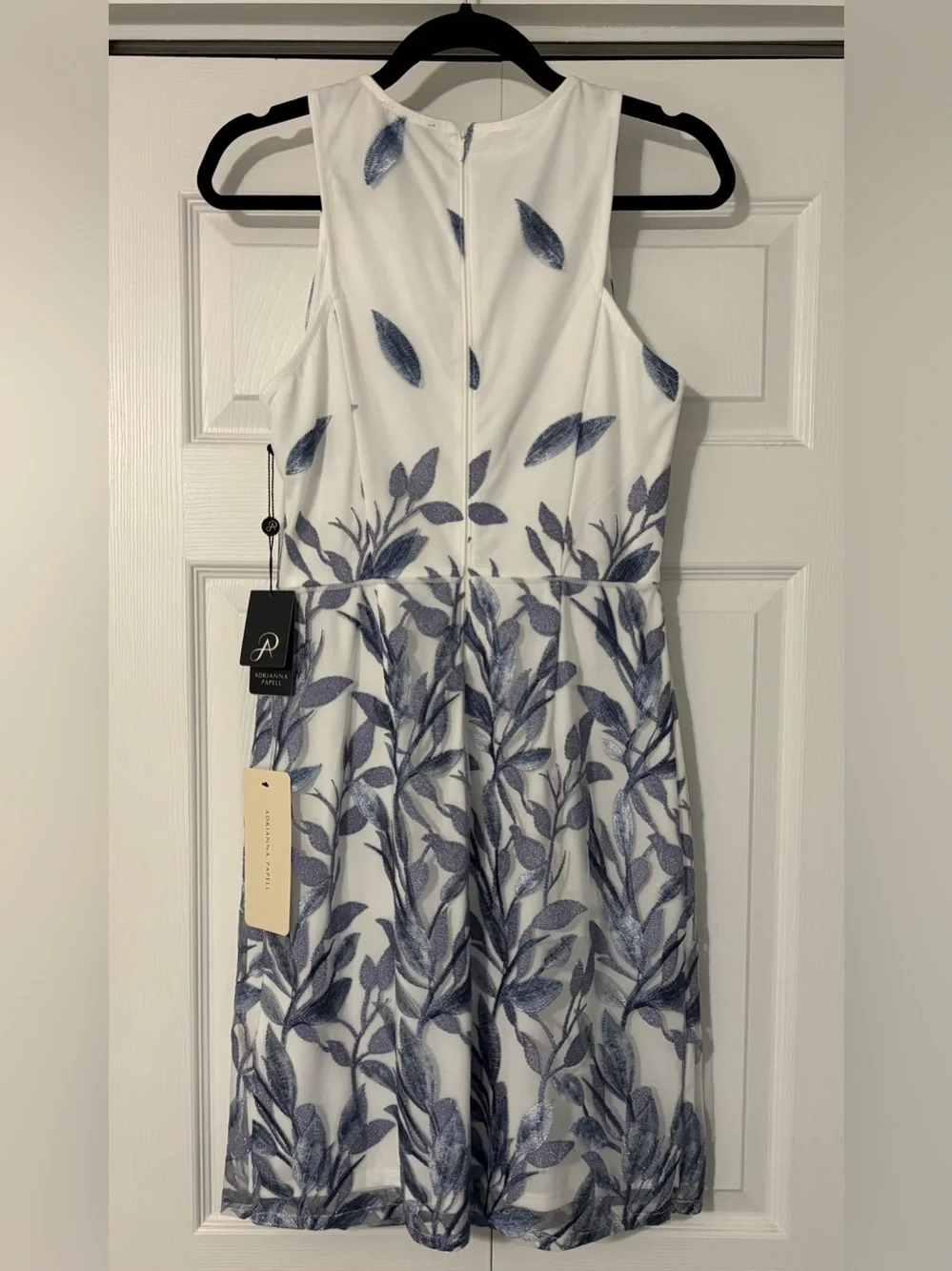 Adrianna Papell Leaf Embroidered A-Line Dress - Picture 5 of 9